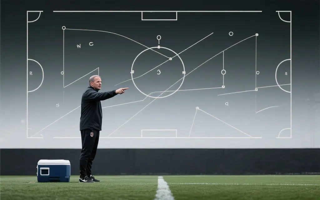 教练在场边指挥与战术站位示意的比赛瞬间